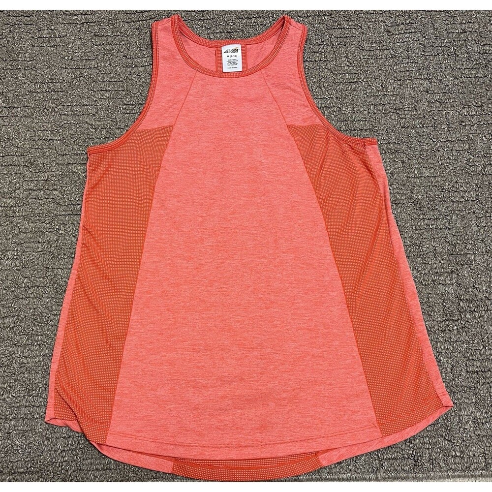 AVIA Women’s Active Tank Top Size M Orange Racerback Mesh Vent Athletic Workout